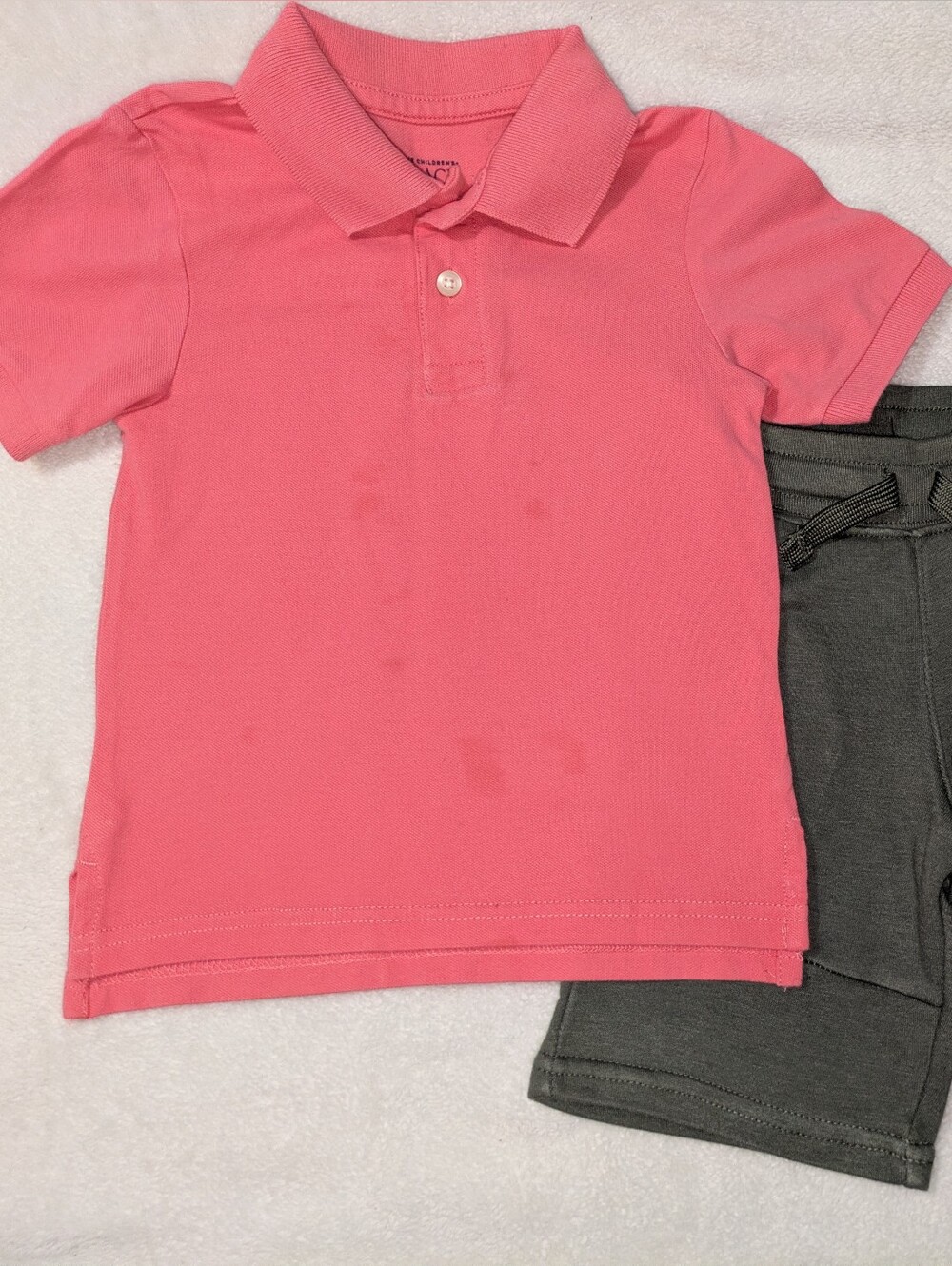 Kids Size 4 Outfit Lot - Children's Place Coral Polo & Garanimals Shorts